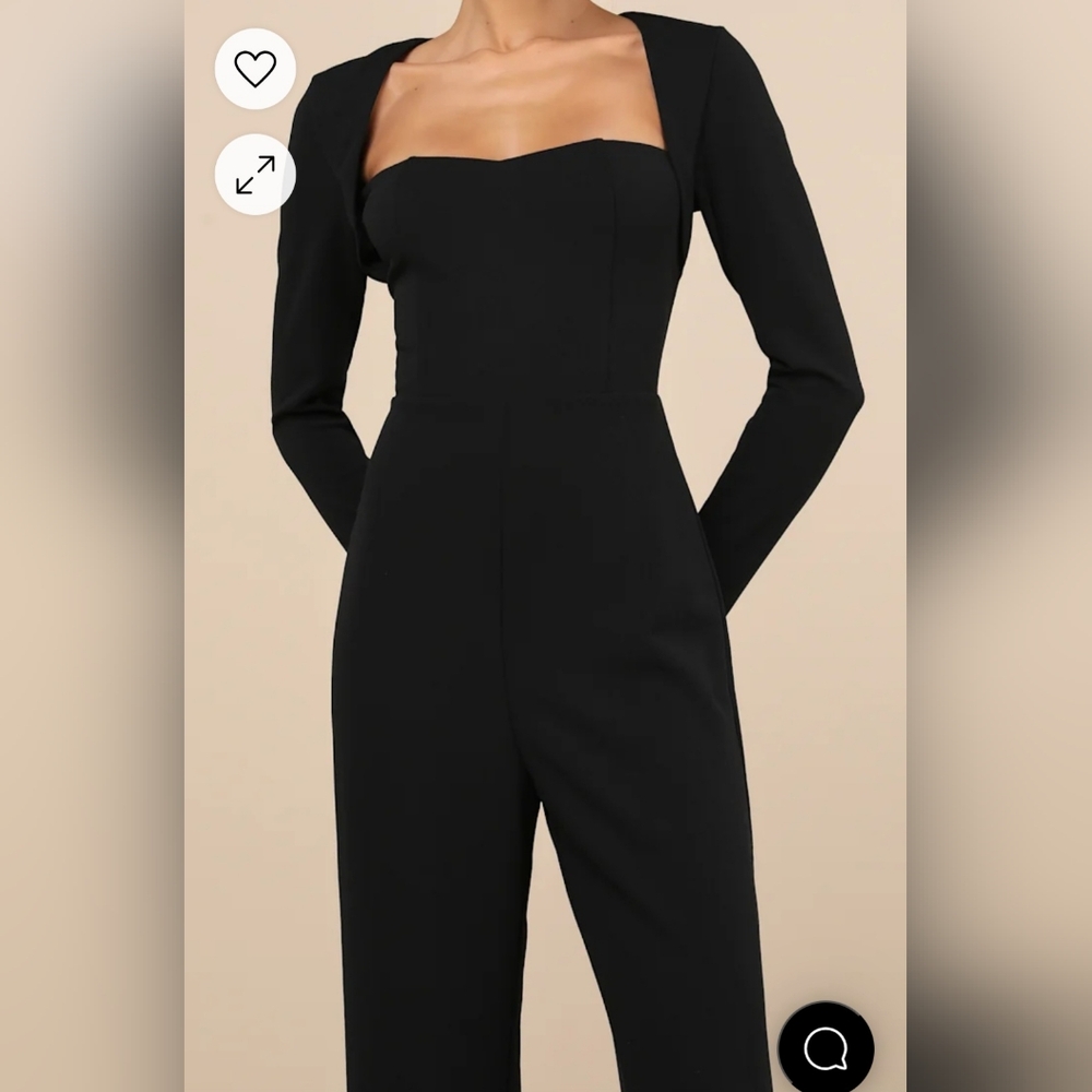 Lulus Black Long Sleeve Jumpsuit - Picture 2 of 6